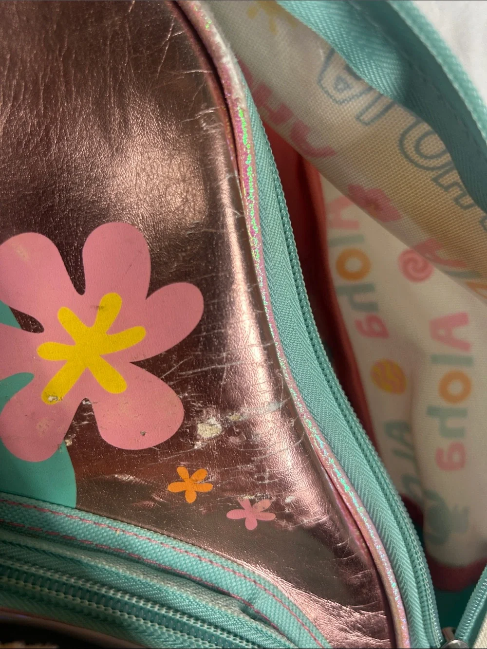 Disney Iridescent Pink & Teal Lilo & Stitch Kids Backpack